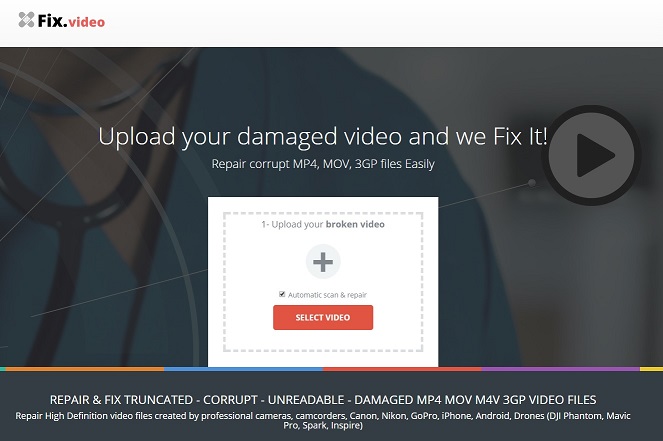 Repair corrupt, unreadable MOV video files online